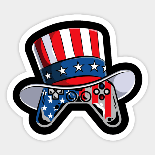 Video Game 4th of July Controller American Flag Sticker